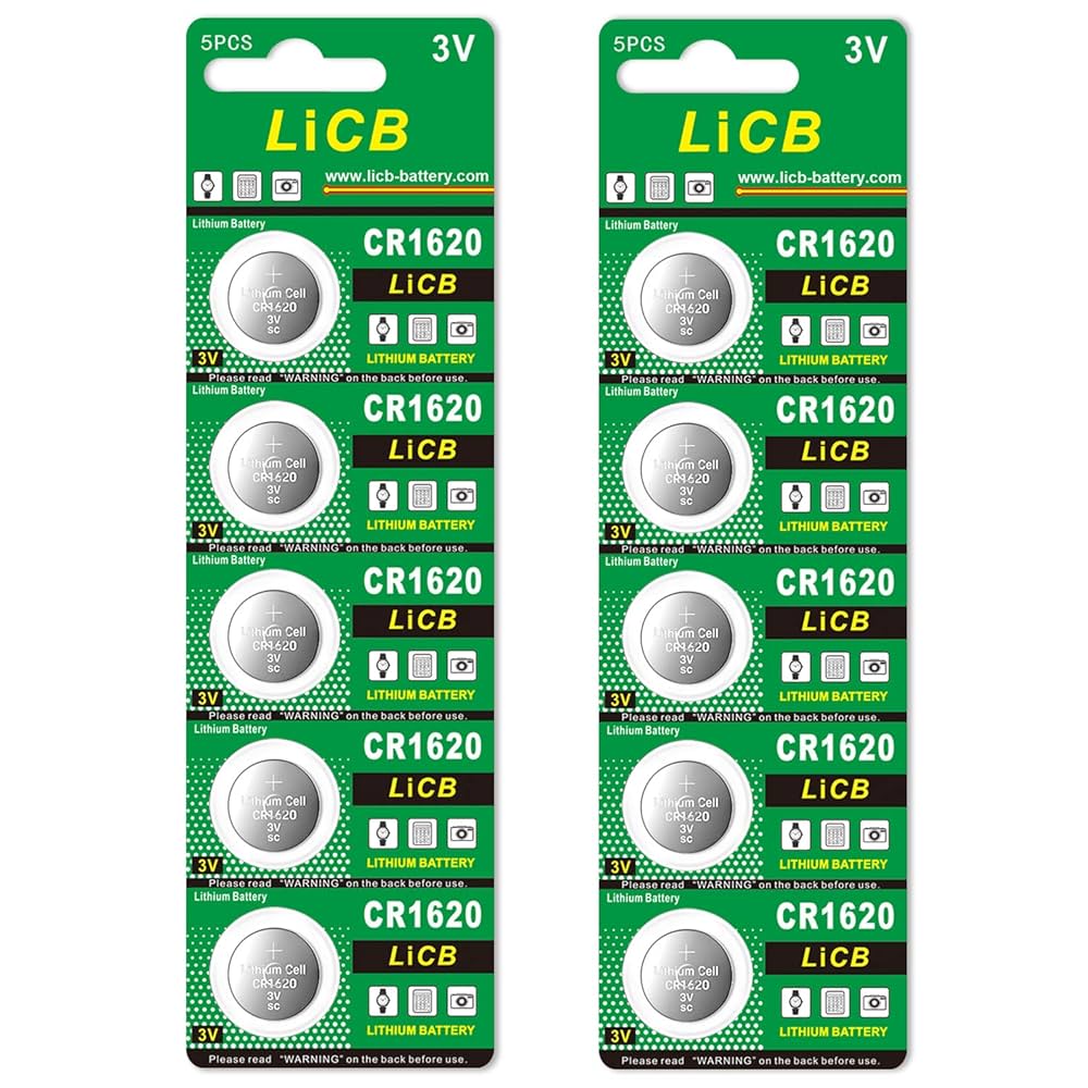 Amazon | LiCB 10個入 CR1620 リチウム ボタン 電池 3V 1620